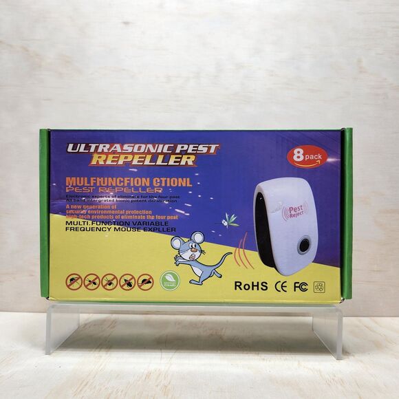 New Ultrasonic Pest Repeller 8 Pack Pest Control Set of Electronic Plug Indoor - Picture 1 of 9